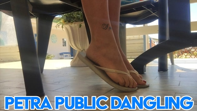 Petra Sexy Flip Flop Foot Tease At The Bar Public Play